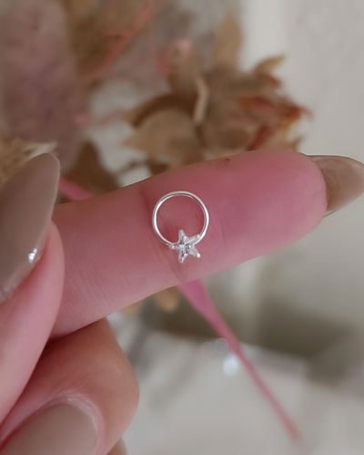 Argollita individual Estrella Cubic 8mm