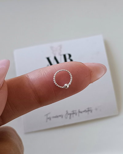 Argollitas Individual Torzada bolita 8mm