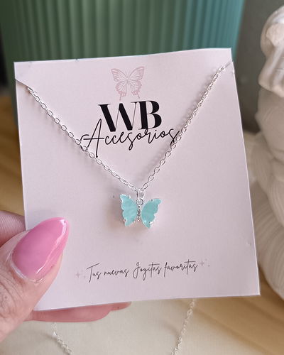 Conjunto Mariposa estilo Nacar Celeste