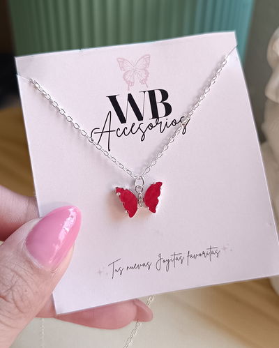 Conjunto Mariposa estilo Nacar Rojo