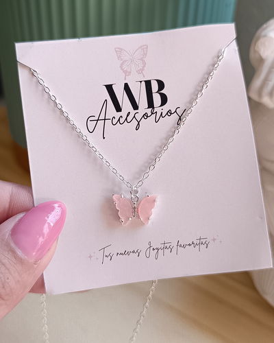 Conjunto Mariposa estilo Nacar Rosa