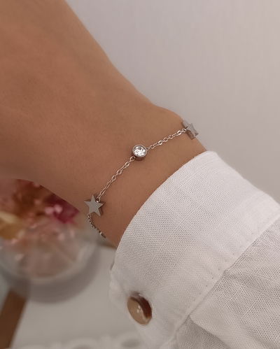 Pulsera Estrellas y Cubic AQ