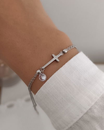 Pulsera Doble Cruz AQ