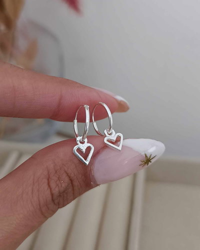 Argollas Dije Corazon 1.2cm