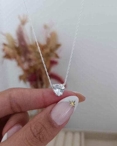 Conjunto Corazon Cubic Pasante 45cm