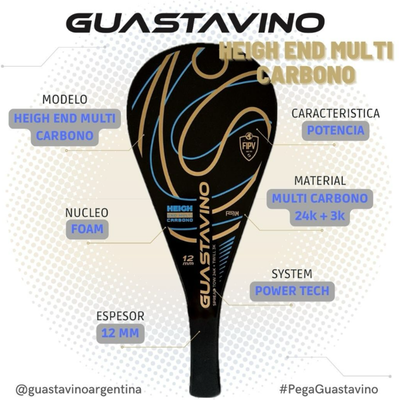 Pala de Fronton Guastavino Heigh End Multi Carbono