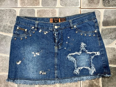 mini semi jeans t42 intervenida - by eclippsa