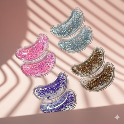 Parches de glitter con gel