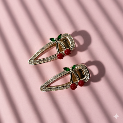 Clips cherry para el pelo
