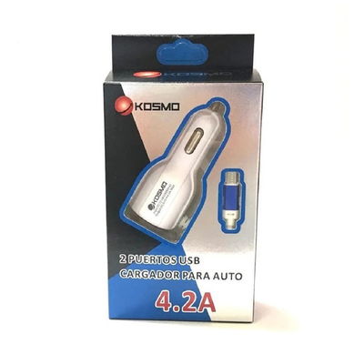CARGADOR COCHE 2  USB TIPO C + CABLE