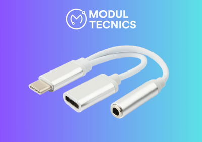 ADAPTADOR USB TIPO C A AUDIO 3.5 MM + USB TIPO C POWER