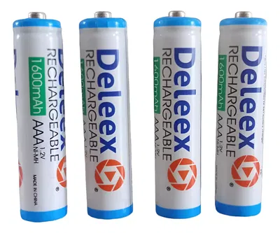 PILAS RECARGABLES DOBLE A ( AA)  X 4 UNIDADES DELEEX