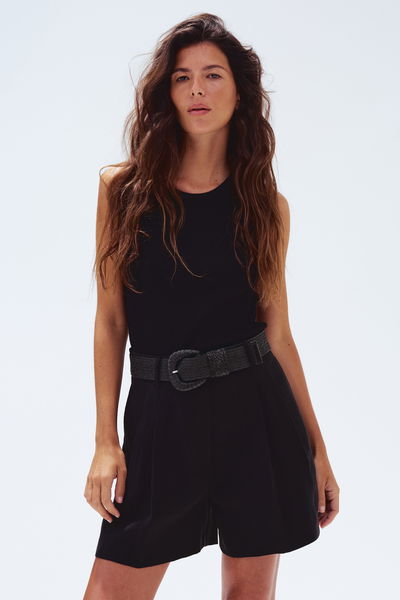 Pollera pantalon con cinto de gabardina H&M 