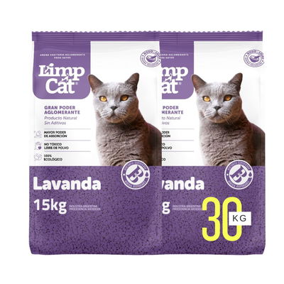 LIMPCAT PACK FAMILIAR X 30 KG LAVANDA