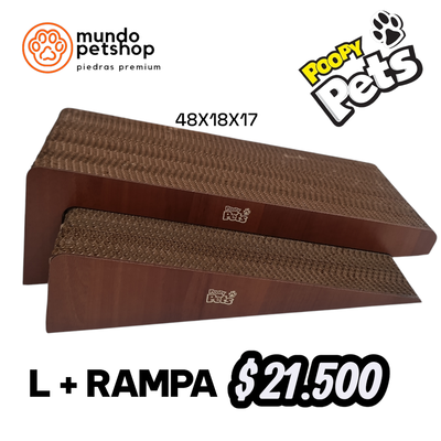 2 Rascadores en 1 - Rascador en L + Rampa