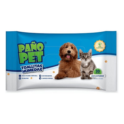 Toallitas Húmedas Higiénicas Para Perros/gatos Pañopet 30u