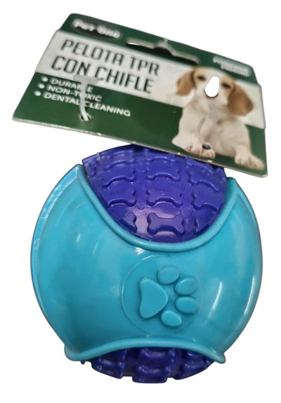 Pelota de Goma TPR con Chifle Pet One para Perros