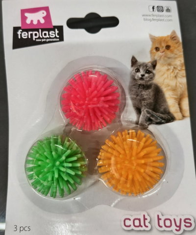 Pelotas Erizo Texturizadas Ferplast para Gatos (Pack x3)