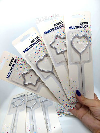 Vela Sparkler Plateada