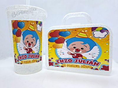 Combo Valija + Vaso Glitter