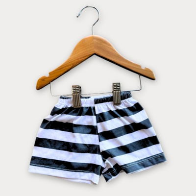 Short de algodón Rayas Black