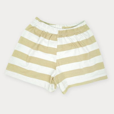 Short de algodón Rayas Beige