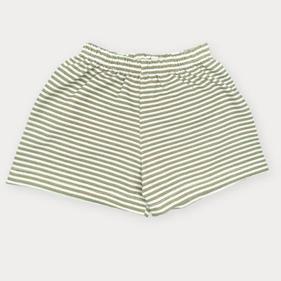 Short de algodón Mini Rayas Beige