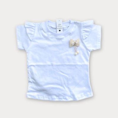 Remera MC Voladito blanco con aplique 
