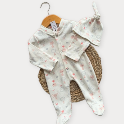 Pijama Enterito con gorrito Circus Pink