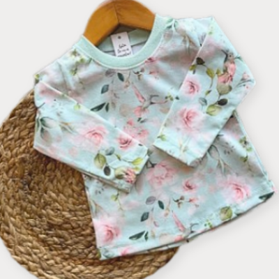Remera con volados Melina aqua