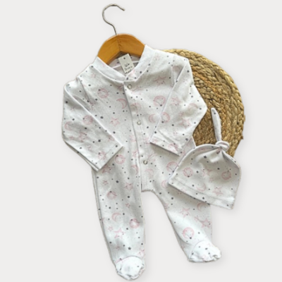 Pijama Enterito con gorrito Space Pink