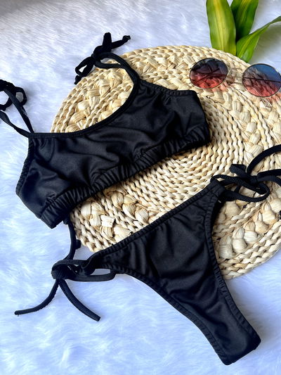 Bikini Negra - Corpiño Top - Colaless