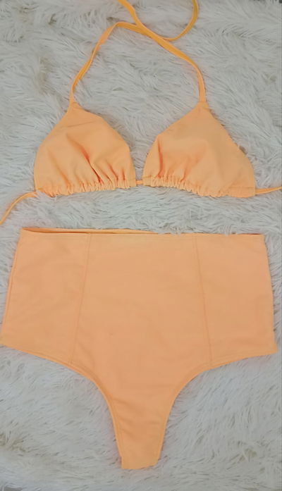 Bikini Naranja Claro - Triangulito - Less Alta