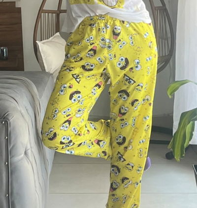 Pantalón pijama- Algodón Spun - Bob Esponja - Talle L