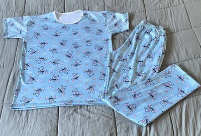 Pijama Largo - Stitch - Remera Manga Corta