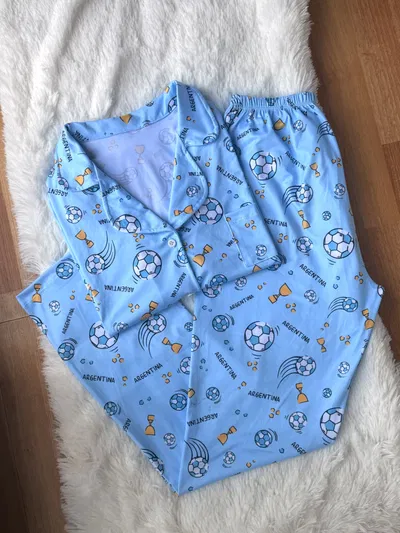 Pijama Largo Infantil Camisero - Argentina - Camisa manga corta - Pantalón Largo