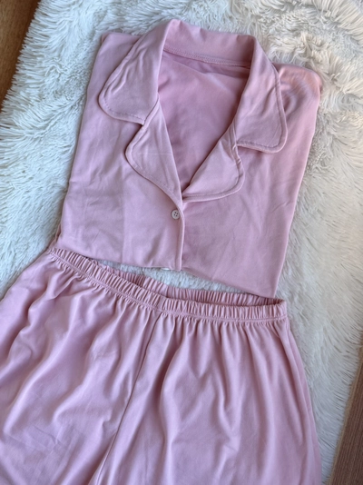 Pijama Corto Camisero - Short - Rosa