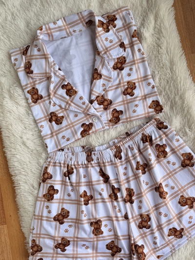 Pijama Camisero Corto - Ositos - Short y Camisa - Modal