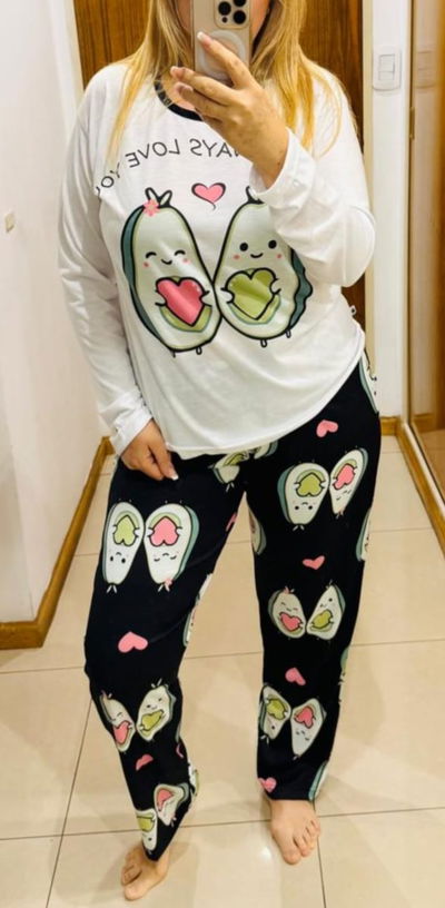 Pijama Largo Paltas - Manga Larga - Plus size