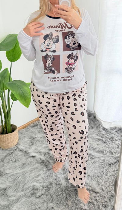 Pijama Largo - Minnie Print - Manga Larga