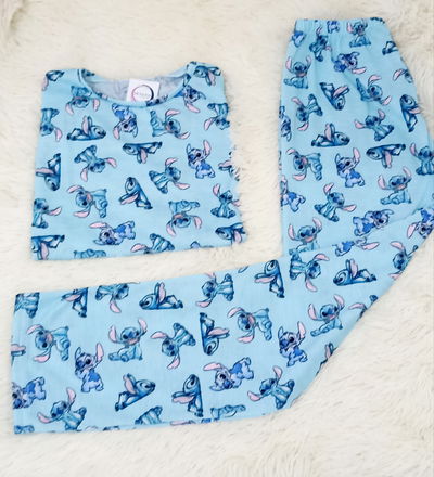 Pijama Infantil Largo - Stitch Celeste 🩵- Manga Larga