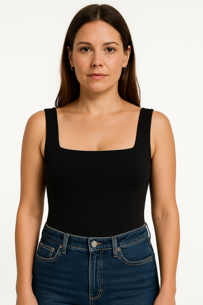 Body Escote Cuadrado Microfibra