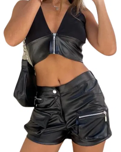 Short Cuerina Cargo