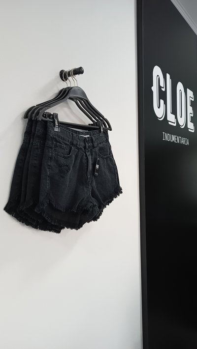 Short Denim Rigido Desflecado Rotura