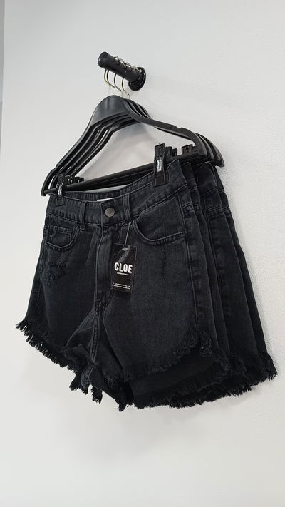 Short Denim Rigido Desflecado Rotura