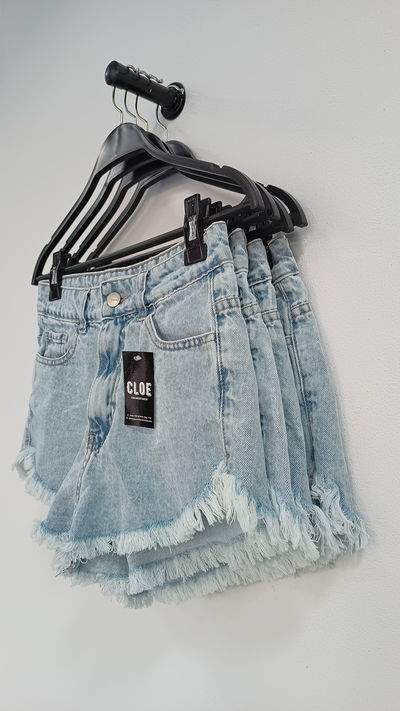 Short Denim Rigido Desflecado 