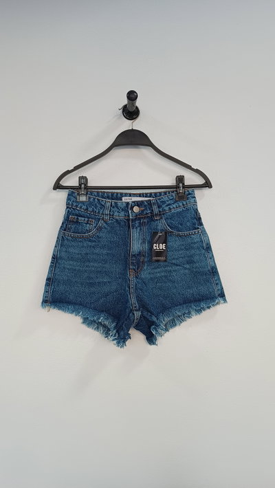 Short Denim Rigido Desflecado