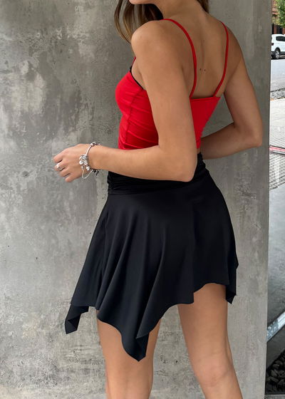 Pollera Microfibra con Frunce 4 Picos