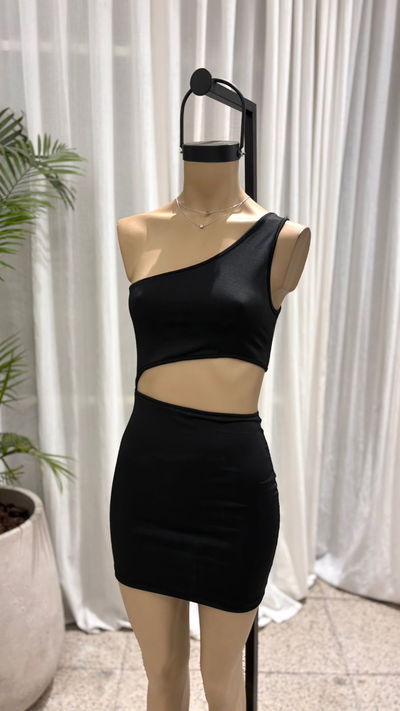 Vestido Recorte Curva Microfibra
