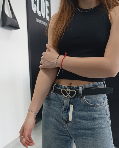 Cinto Hebilla Doble Corazon